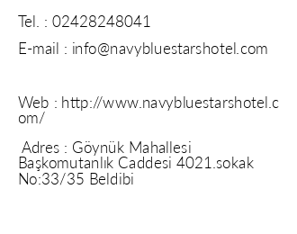 Navy Blue Stars Hotel iletiim bilgileri